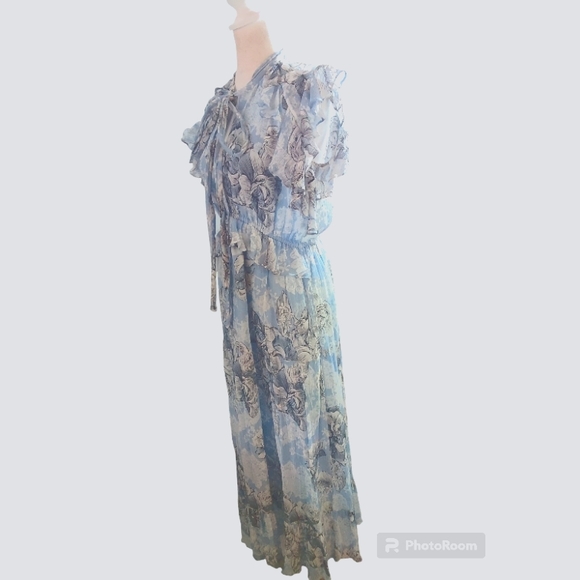 Robert Rodriguez Women's Clara Ruffled Cotton A-Line Midi Dress Size M - Picture 6 of 14